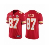 Men's Kansas City Chiefs #87 Travis Kelce Red 2021 Super Bowl LV Jersey