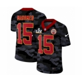 Men's Kansas City Chiefs #15  Patrick Mahomes Camo Red Super Bowl LV Jersey