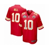 Men's Kansas City Chiefs #10 Tyreek Hill Red Super Bowl LV game Jersey