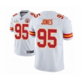 Men's  Kansas City Chiefs #95 Chris Jones White 2021 Super Bowl LV Jerse