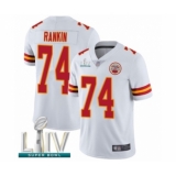 Men's Kansas City Chiefs #74 Martinas Rankin White Vapor Untouchable Limited Player Super Bowl LIV Bound Football Jersey