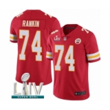 Men's Kansas City Chiefs #74 Martinas Rankin Red Team Color Vapor Untouchable Limited Player Super Bowl LIV Bound Football Jersey