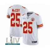 Men's Kansas City Chiefs #25 LeSean McCoy White Vapor Untouchable Limited Player Super Bowl LIV Bound Football Jersey