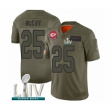 Men's Kansas City Chiefs #25 LeSean McCoy Limited Olive 2019 Salute to Service Super Bowl LIV Bound Football Jersey