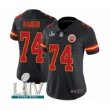 Women's Kansas City Chiefs #74 Martinas Rankin Limited Black Rush Vapor Untouchable Super Bowl LIV Bound Football Jersey