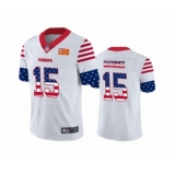 Men's Kansas City Chiefs #15 Patrick Mahomes Limited White Independence Day Football Jersey
