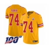 Youth Kansas City Chiefs #74 Martinas Rankin Limited Gold Inverted Legend 100th Season Football Jersey