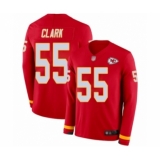Men's Kansas City Chiefs #55 Frank Clark Limited Red Therma Long Sleeve Football Jersey