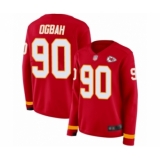 Women's Kansas City Chiefs #90 Emmanuel Ogbah Limited Red Therma Long Sleeve Football Jersey
