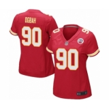 Women's Kansas City Chiefs #90 Emmanuel Ogbah Game Red Team Color Football Jersey