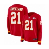 Women's Kansas City Chiefs #21 Bashaud Breeland Limited Red Therma Long Sleeve Football Jersey