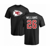 NFL Nike Kansas City Chiefs #26 Damien Williams Black Name & Number Logo T-Shirt