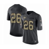 Men's Nike Kansas City Chiefs #26 Damien Williams Limited Black 2016 Salute to Service NFL Jersey