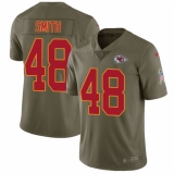 Youth Nike Kansas City Chiefs #48 Terrance Smith Limited Olive 2017 Salute to Service NFL Jersey