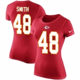 NFL Women's Nike Kansas City Chiefs #48 Terrance Smith Red Rush Pride Name & Number T-Shirt