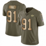 Youth Nike Kansas City Chiefs #91 Derrick Nnadi Limited Olive/Gold 2017 Salute to Service NFL Jersey
