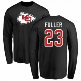 NFL Nike Kansas City Chiefs #23 Kendall Fuller Black Name & Number Logo Long Sleeve T-Shirt
