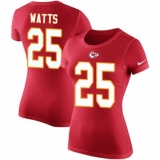 NFL Women's Nike Kansas City Chiefs #25 Armani Watts Red Rush Pride Name & Number T-Shirt