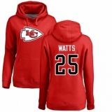 NFL Women's Nike Kansas City Chiefs #25 Armani Watts Red Name & Number Logo Pullover Hoodie