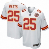 Men's Nike Kansas City Chiefs #25 Armani Watts Game White NFL Jersey