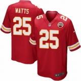 Men's Nike Kansas City Chiefs #25 Armani Watts Game Red Team Color NFL Jersey