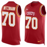 Men's Nike Kansas City Chiefs #70 Bryan Witzmann Limited Red Player Name & Number Tank Top NFL Jersey