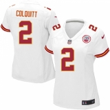 Women's Nike Kansas City Chiefs #2 Dustin Colquitt Game White NFL Jersey