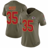 Women's Nike Kansas City Chiefs #35 Charcandrick West Limited Olive 2017 Salute to Service NFL Jersey