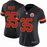 Women's Nike Kansas City Chiefs #35 Charcandrick West Limited Black Rush Vapor Untouchable NFL Jersey