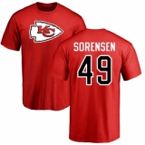 NFL Nike Kansas City Chiefs #49 Daniel Sorensen Red Name & Number Logo T-Shirt