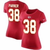 NFL Women's Nike Kansas City Chiefs #38 Ron Parker Red Rush Pride Name & Number T-Shirt