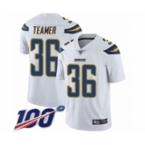 Men's Los Angeles Chargers #36 Roderic Teamer White Vapor Untouchable Limited Player 100th Season Football Jersey