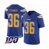 Youth Los Angeles Chargers #36 Roderic Teamer Limited Electric Blue Rush Vapor Untouchable 100th Season Football Jersey