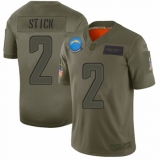 Women's Los Angeles Chargers #2 Easton Stick Limited Camo 2019 Salute to Service Football Jersey