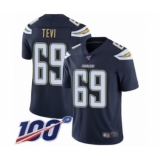 Youth Los Angeles Chargers #69 Sam Tevi Navy Blue Team Color Vapor Untouchable Limited Player 100th Season Football Jersey