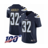 Men's Los Angeles Chargers #32 Nasir Adderley Navy Blue Team Color Vapor Untouchable Limited Player 100th Season Football Jersey