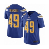 Men's Los Angeles Chargers #49 Drue Tranquill Limited Electric Blue Rush Vapor Untouchable Football Jersey