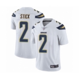 Men's Los Angeles Chargers #2 Easton Stick White Vapor Untouchable Limited Player Football Jersey
