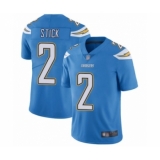 Men's Los Angeles Chargers #2 Easton Stick Electric Blue Alternate Vapor Untouchable Limited Player Football Jersey