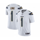 Men's Los Angeles Chargers #1 Ty Long White Vapor Untouchable Limited Player Football Jersey