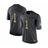 Men's Los Angeles Chargers #1 Ty Long Limited Black 2016 Salute to Service Football Jersey
