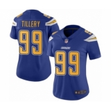 Women's Los Angeles Chargers #99 Jerry Tillery Limited Electric Blue Rush Vapor Untouchable Football Jersey