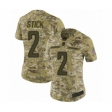 Women's Los Angeles Chargers #2 Easton Stick Limited Camo 2018 Salute to Service Football Jersey