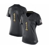 Women's Los Angeles Chargers #1 Ty Long Limited Black 2016 Salute to Service Football Jersey
