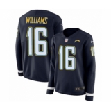 Women's Nike Los Angeles Chargers #16 Tyrell Williams Limited Navy Blue Therma Long Sleeve NFL Jersey