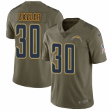 Men's Nike Los Angeles Chargers #30 Austin Ekeler Limited Olive 2017 Salute to Service NFL Jersey