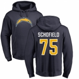 NFL Nike Los Angeles Chargers #75 Michael Schofield Navy Blue Name & Number Logo Pullover Hoodie