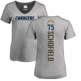 NFL Women's Nike Los Angeles Chargers #75 Michael Schofield Ash Backer T-Shirt