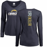 NFL Women's Nike Los Angeles Chargers #30 Austin Ekeler Navy Blue Backer Long Sleeve T-Shirt