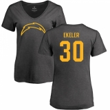 NFL Women's Nike Los Angeles Chargers #30 Austin Ekeler Ash One Color T-Shirty
